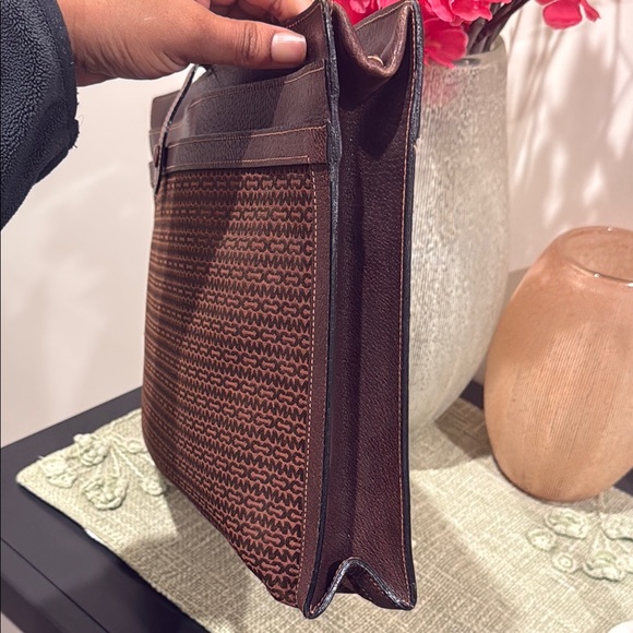 Mark cross vintage monogram canvas Leather Men's portfolio Bag - Picture 9 of 16